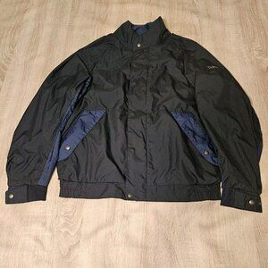 DryJoys By FootJoy Jacket Mens Size Large Black Golf Windbreaker Full Zip Snap